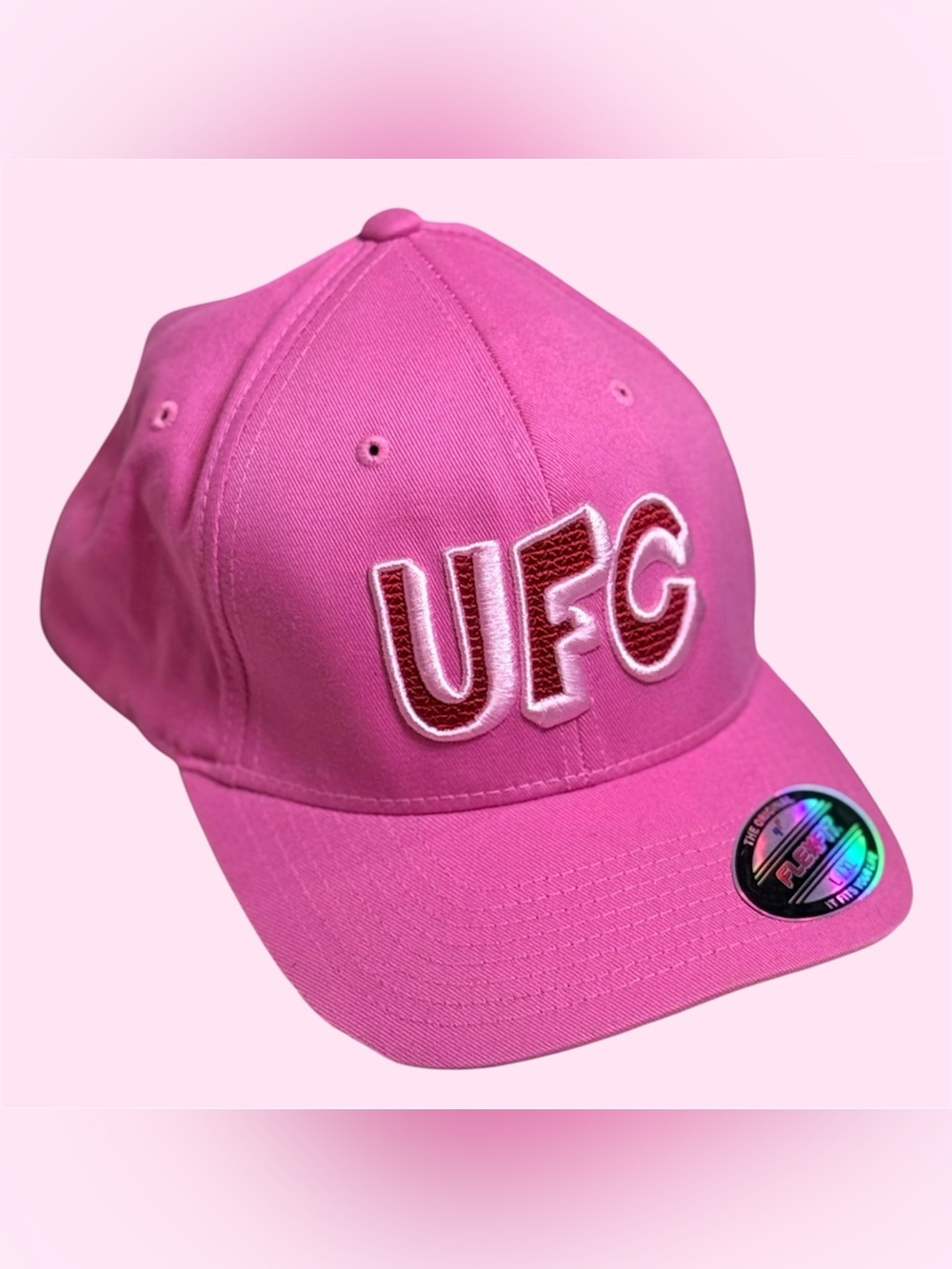 UFC Flexfit Logo Cap Pink L/XL NWT